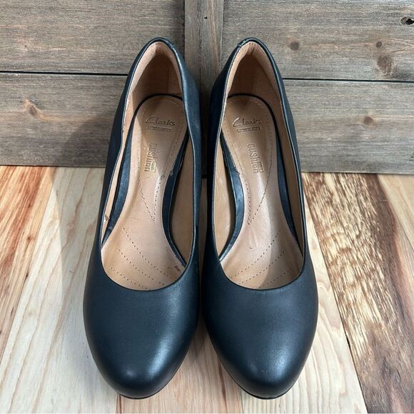 Clarks Brier Dolly Dress Pumps High Heels Platform Ortholite Footbed Black Sz 7 - Picture 6 of 16